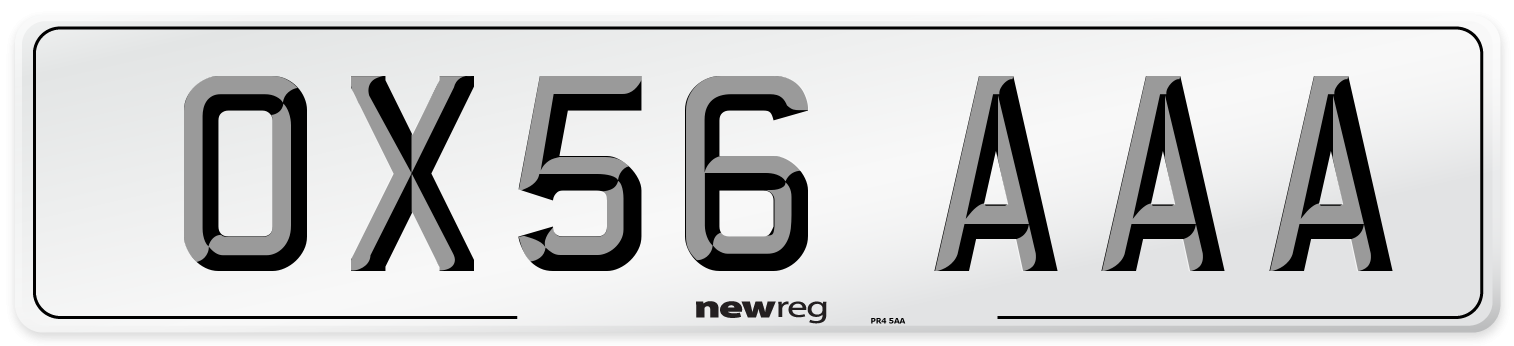 OX56 AAA Number Plate from New Reg